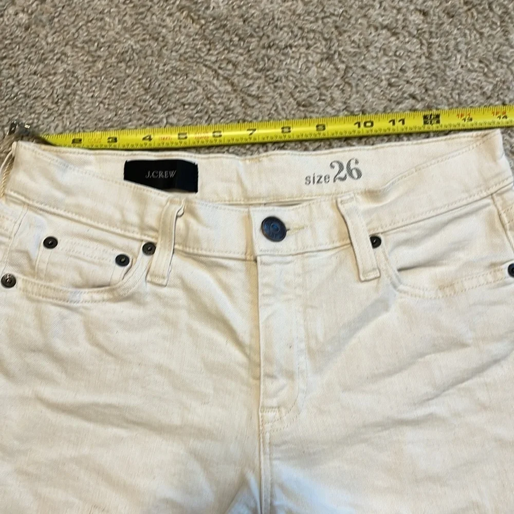 J.Crew Women’s Denim Short Size 26 Mid Rise White Stretch High Waist Floral